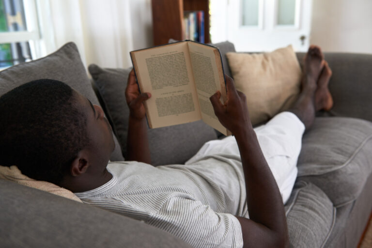 man book sofa couch